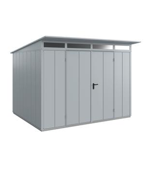 Hörmann Berry-Gerätehaus Modern-P Typ 3, ca. B312,7/H232,3/T283,4 cm, Fenstergrau - Metall, Aluminium, Stahl, Acryl