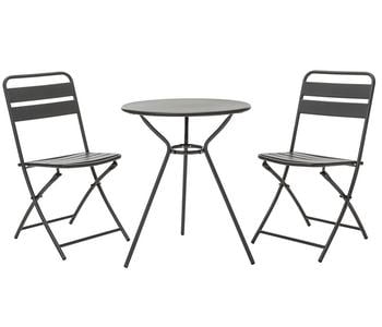 Dehner Balkonset Oslo, 3-teilig, Anthrazit - Stahl