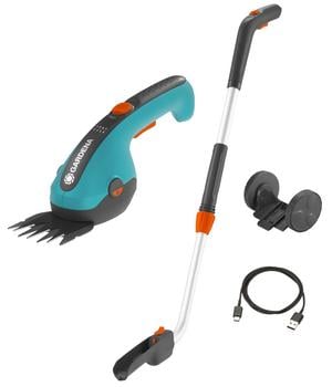 GARDENA Akku-Grasschere ClassicCut Li Set, Türkis / Schwarz Orange
