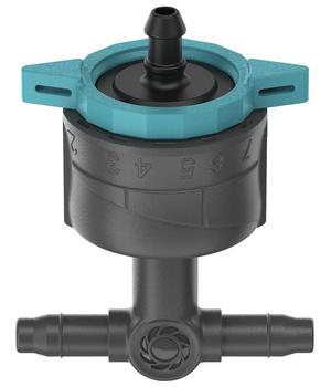 GARDENA Micro-Drip-System Regulierbarer Reihentropfer druckkompensierend, 5 Stk., Anthrazit / Blau - Kunststoff