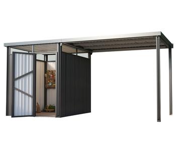 Pergart Metallgerätehaus Basel inkl. Schleppdach