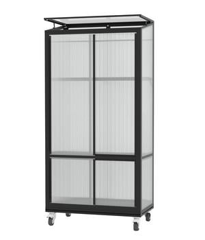 Vitavia Balkongewächshaus Vila 350, ca. B81/H168/T43 cm, Schwarz - Aluminium / Polycarbonat