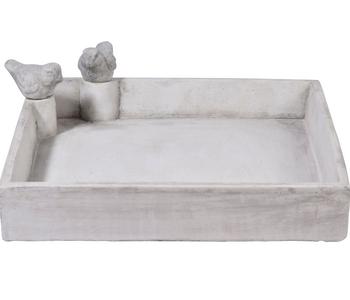 dobar wildlife Vogeltränke Carré, Keramik, grau, ca. B29/H5/T29 cm - Keramik