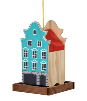 dobar® green label Vogelfutterhaus Aasee, blau, ca. B19/H30/T19 cm