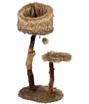 dobar petlife Design-Katzenmöbel Sunny, ca. B50/H109/T40 cm, Braun - Pappel / Jute Plüsch