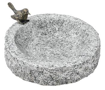Dehner Granit-Vogeltränke, ca. Ø30/H7 cm, Grau - Granit