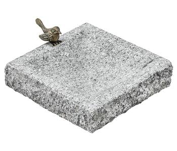 Dehner Granit-Vogeltränke, ca. B30/H7/T30 cm, Grau - Granit