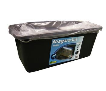 Ubbink Wasserfall Set Niagara LED mit Pumpe, Silber - Edelstahl