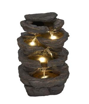 Ubbink Polyresin-Gartenbrunnen Acqua Arte Miras, ca. H42 cm, Grau / Braun - Polyresin