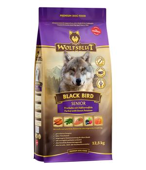 WOLFSBLUT Trockenfutter für Hunde Black Bird, Senior, Truthahn & Süßkartoffel