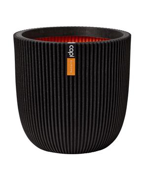 Capi Europe Kunststoff-Topf Groove, rund, Schwarz - Kunststoff