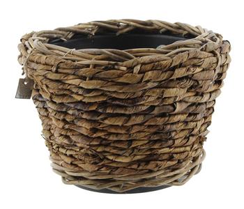 Van der Leeden Bananenblatt-Übertopf, rund, braun