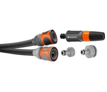 GARDENA Textilschlauch-Set Liano Life, 1/2", Anthrazit / Orange - PVC Textilien Kunststoff
