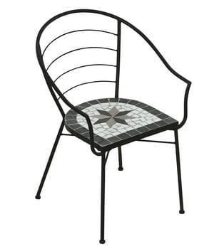 2 x Dehner Mosaiksessel Diana, Braun / Weiß Grau - Stein Metall - Mindestbestellmenge: 2 Stk.