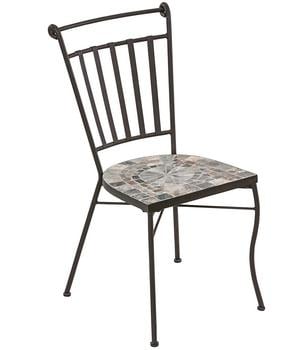 Dehner Mosaikstuhl Grazia, Braun / Grau - Stein Metall