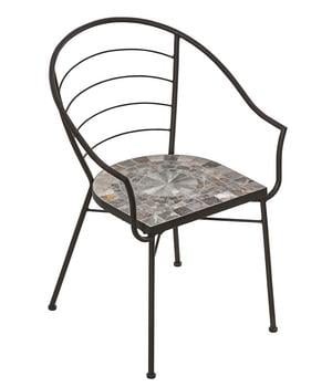 Dehner Mosaiksessel Grazia, Braun / Grau - Stein Metall
