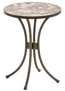 Dehner Mosaikblumenhocker Grazia, Braun / Grau - Stein Metall