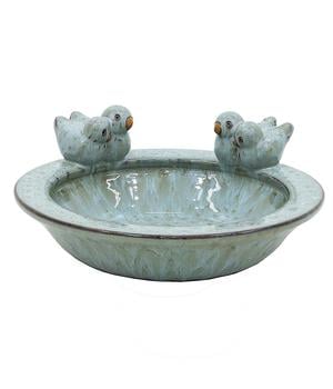 Dehner Keramik-Vogeltränke, Hellblau - Keramik