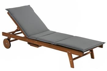 Dehner Rollliege Ravenna, ca. B70/H89/T200 cm, Grau - Akazienholz / Polyester
