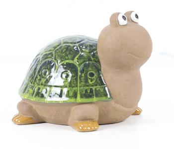 Dehner Keramik-Schildkröte, grün, ca. H19 cm