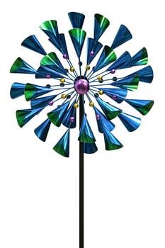 Dehner Metall-Windrad Infinity, ca. B51/H183/T18 cm, Blau / Grün Lila - Metall
