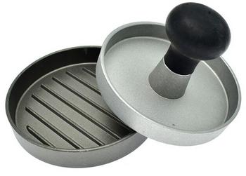 Dehner Hamburgerpresse, ca. Ø11,3/H7,8 cm, Silber / Schwarz - Aluminium