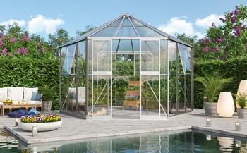 Vitavia Gewächshaus Forum 9000 inkl. Stahlfundamentrahmen, ESG/HKP