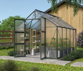 Vitavia Gewächshaus Orbit 8300, HKP, inkl. Fundament, Dunkelgrün - Stahl / Aluminium Polycarbonat