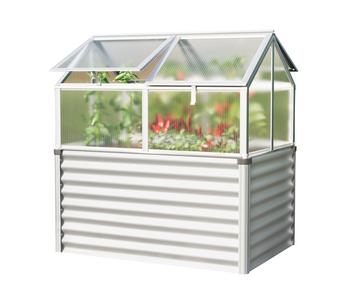 Vitavia Hochfrühbeet Barrison, ca. B89/H135/T127 cm, Silber - Aluminium / Polycarbonat