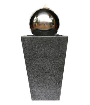 Dehner Edelstahl-Gartenbrunnen Kioto, ca. B34/H83/T34 cm, Grau - Edelstahl
