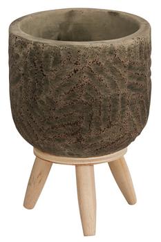 Dehner Beton-Übertopf Blumentopf Gaby, rund, ca. Ø7,5 cm, Braun, Grün - Beton