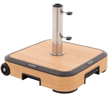 Doppler Schirmständer AluWood Trolley, 50 kg, Hellbraun, Silber - Aluminium