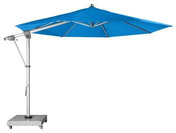 Doppler Pendelschirm Expert, rund, ca. Ø350 cm, Blau - Aluminium / Polyester