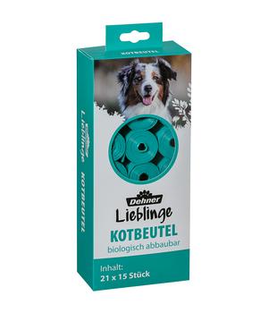 Dehner Lieblinge Hundekotbeutel, biologisch abbaubar, Türkis - Kunststoff