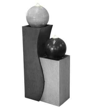 Dehner Polyresin-Gartenbrunnen Ying Yang, solarfähig, ca. H94 cm