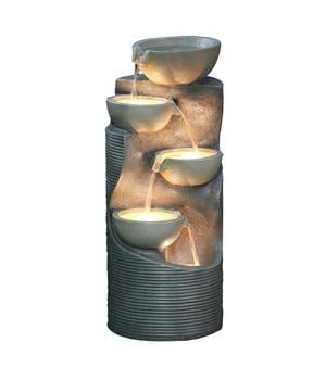 Dehner Polyresin-Gartenbrunnen Salo, ca. H81 cm, Grau - Polyresin