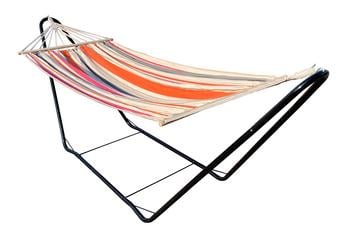 La Siesta Chilllounge Sunrise, Orange, Pink, Blau, Beige - Baumwolle, Polyester, Viskose, Birkenholz, Stahl