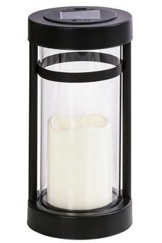 LED-Grablaterne Solar, ca. H26 cm, Weiß - Metall, Glas