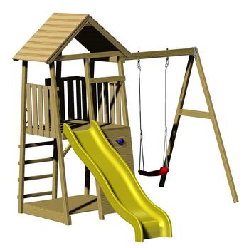 Wendi Toys Spielturm Biene, Braun / Gelb - Kiefernholz