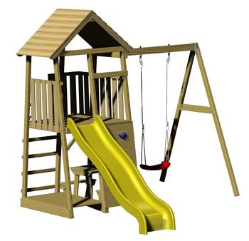 Wendi Toys Spielturm Pelikan, Gelb / Braun - Kiefernholz