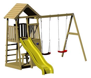 Wendi Toys Spielturm Giraffe, Gelb / Braun - Kiefernholz