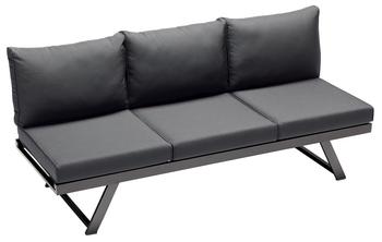 Sieger Lounge-Liege Auckland, Schwarz - Aluminium, Textilene, Polypropylen