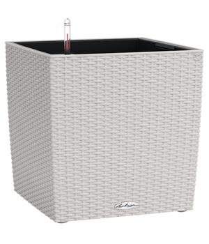 LECHUZA Kunststoff-Topf Cube Cottage, quadratisch, Hellgrau - Kunststoff