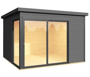 Weka Designhaus 412 Gr. 1, ca. B319,6/H239,4/T319,6 cm, Dunkelgrau - Fichtenholz