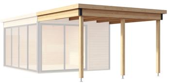 Weka Anbau für Designhaus 412, ca. B310/H239,4/T341,5 cm, Natur - Fichtenholz