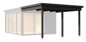 Weka Anbau für Designhaus 412, ca. B310/H239,4/T341,5 cm, Dunkelgrau - Fichtenholz