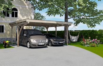 Weka Doppelcarport 616, Natur - Fichtenholz