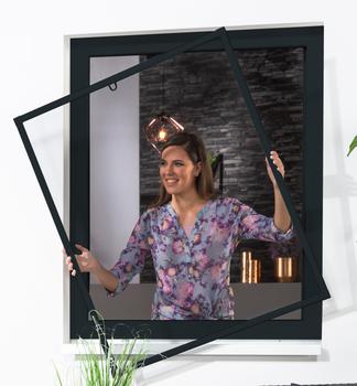 Hecht Fensterbausatz Basic, ca. B120/H140 cm, Dunkelgrau - Aluminium / Kunststoff