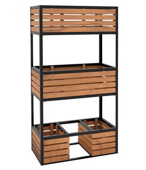 Hecht Hochbeet Cube Elements, Holz/Metall, Braun / Dunkelgrau - Fichtenholz Metall
