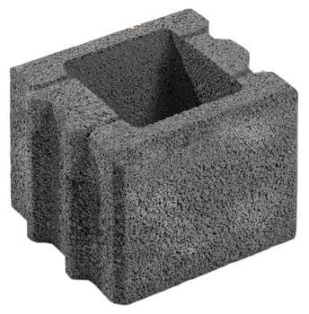 10 x Diephaus Mauerstein Halbstein COLUNA, Dunkelgrau - Beton - Mindestbestellmenge: 10 Stk.